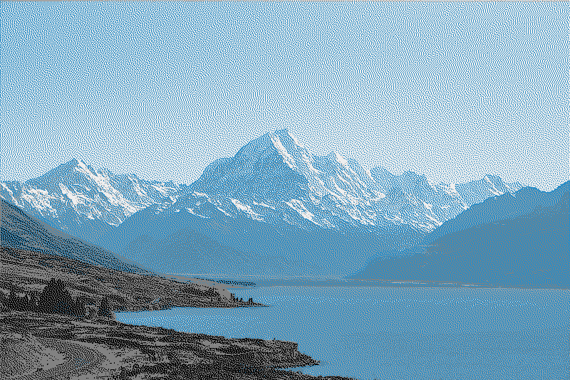 A stylised view of Lake Pukaki